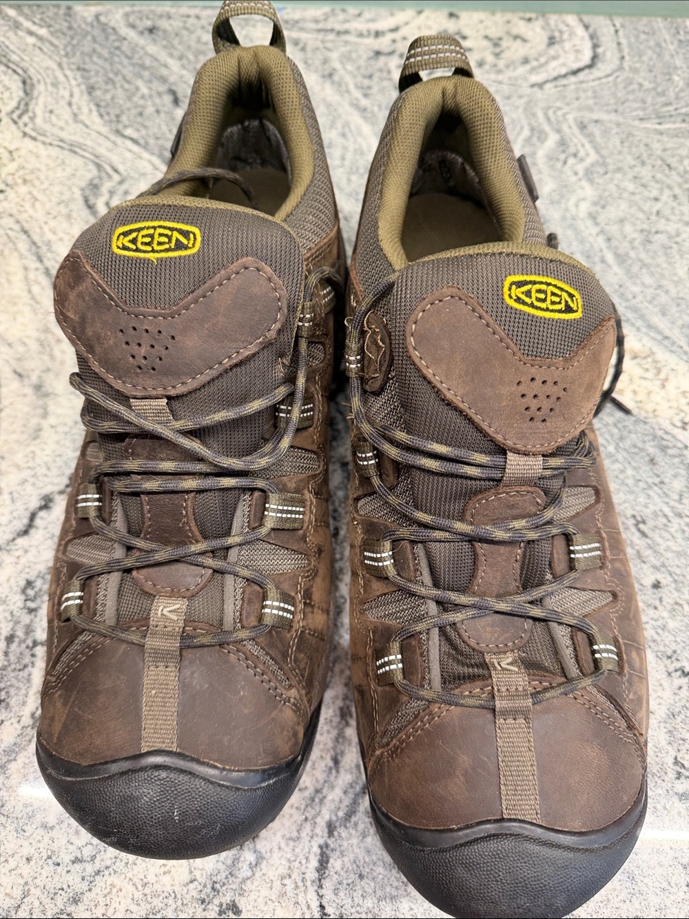 Keen Brown and Olive Men's Low-Cut Athletic Hiking Shoes